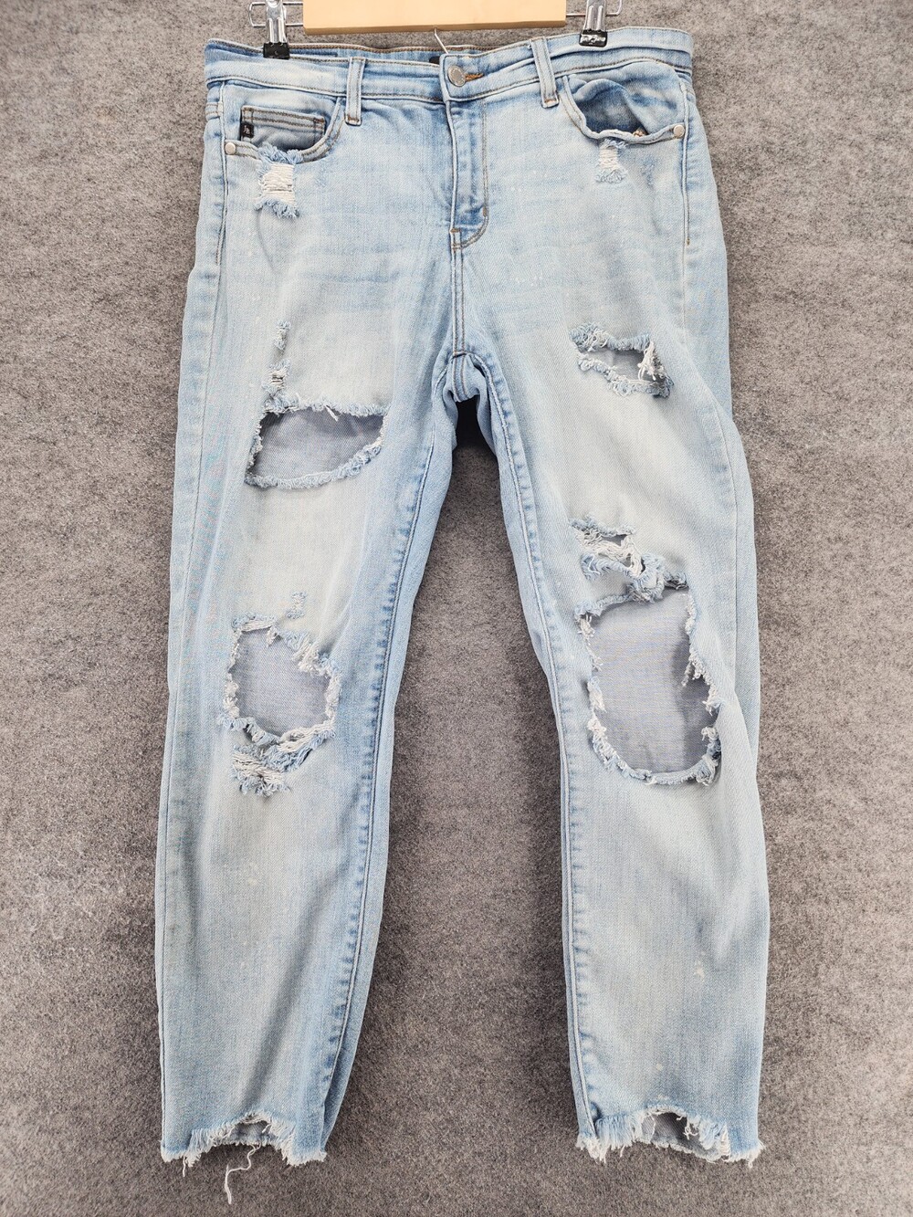 Judy Blue Jeans Womens 13/31 Boyfriend Fit Distressed Blue Denim